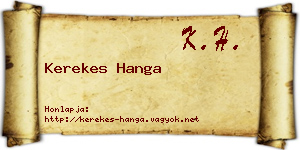 Kerekes Hanga névjegykártya